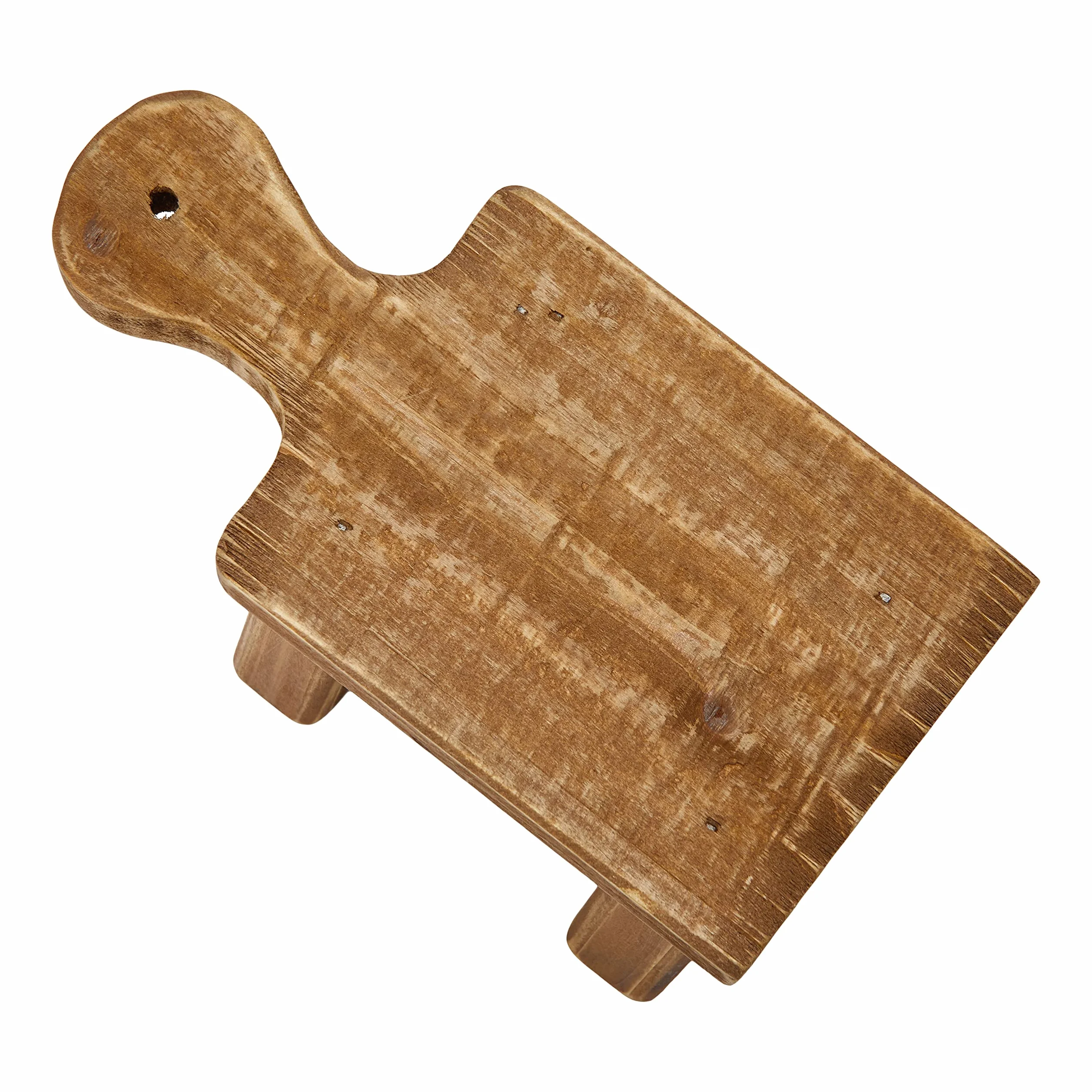 Creative Co-OP DA6897 Socle en Bois avec poignée, Naturel, carré