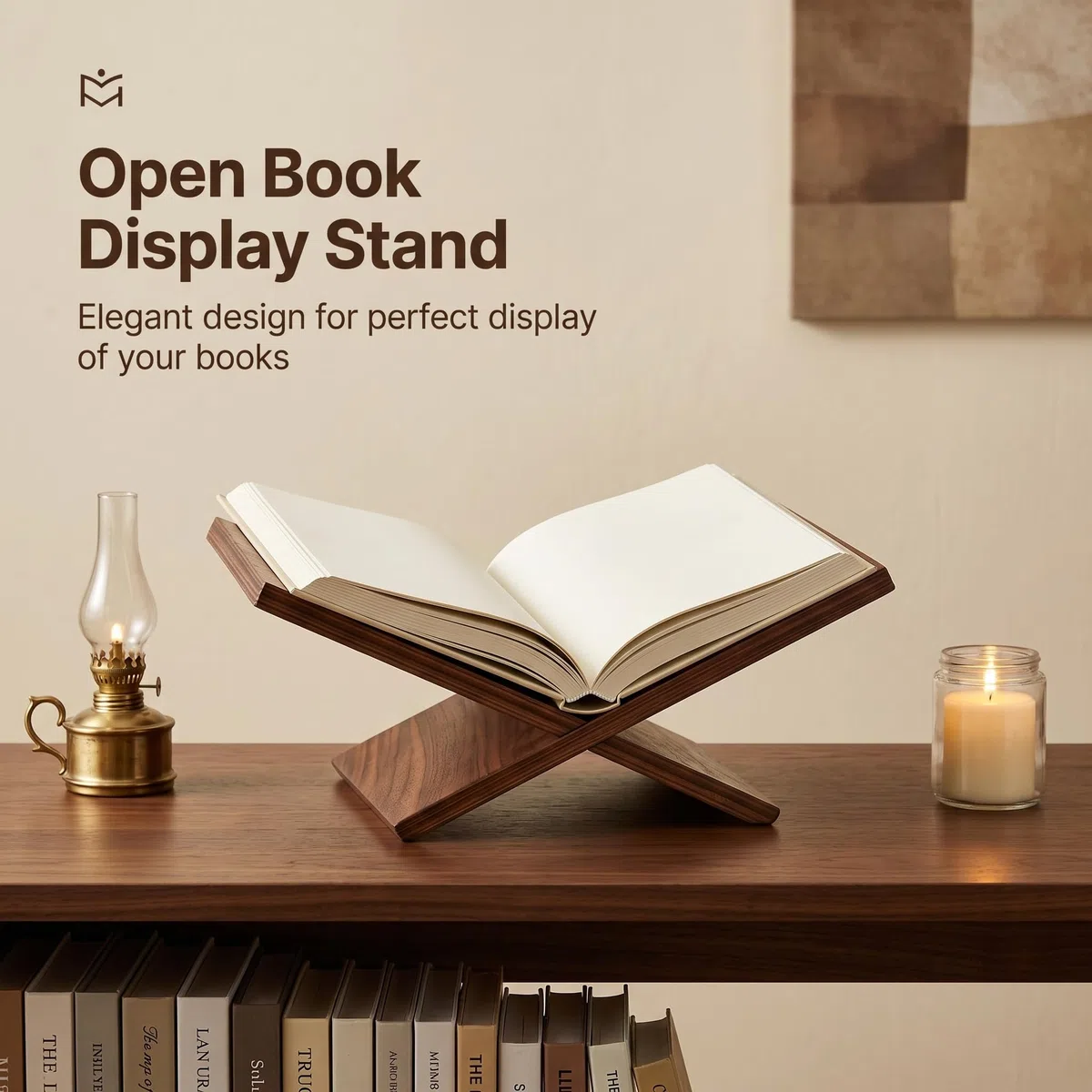 Support Livre Ouvert en Bois Massif, Porte Livre Bois, Pupitre de Lecture pour Coran, Bible, Porte Coran, Pupitre Musique pour Partitions, Magazines, Support de Livre de Cuisine, Marron, Cadeau
