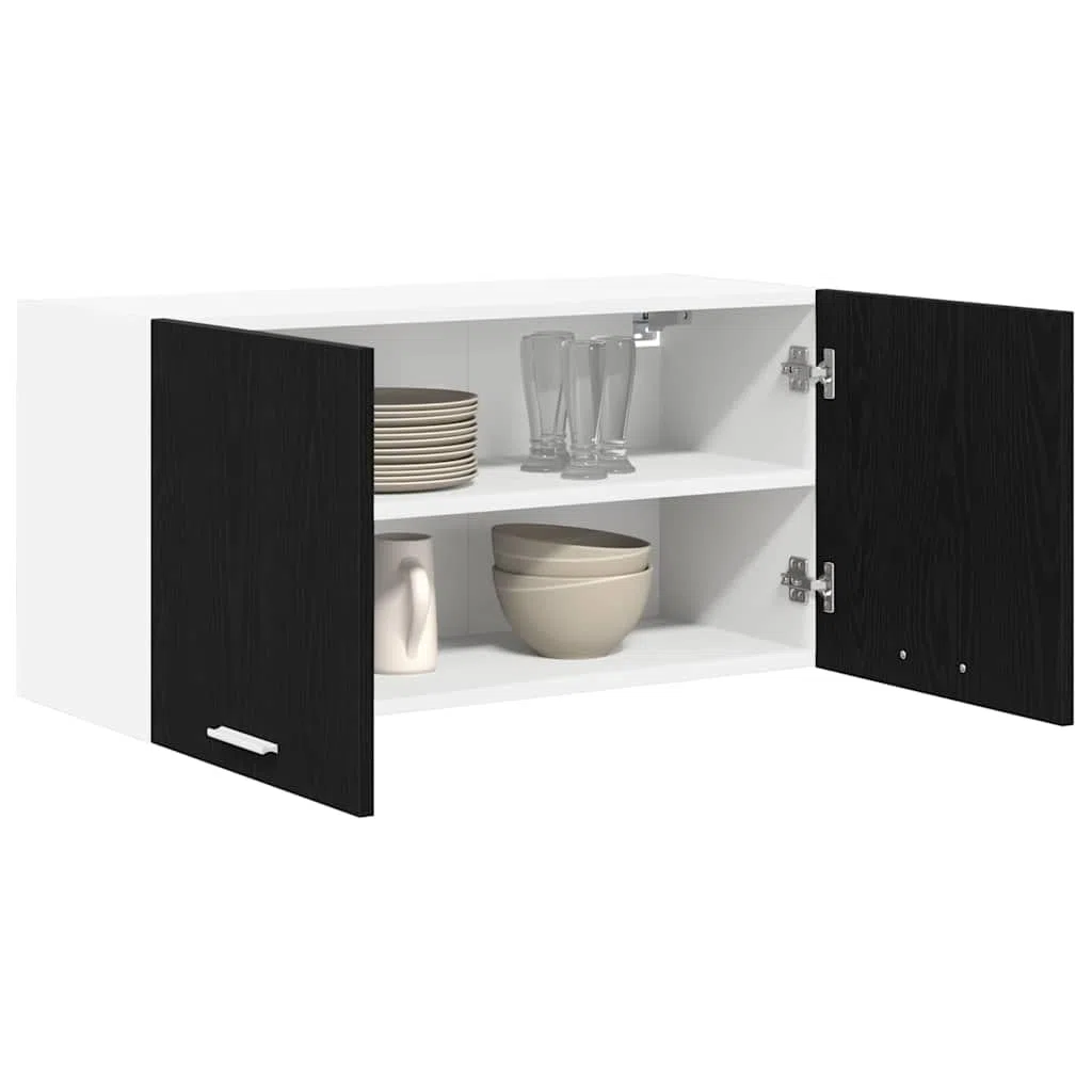 vidaXL Armoire Suspendue Chêne Noir 80 x 31 x 40 cm Bois d'ingénierie, Armoire de Cuisine Moderne, Design rectangulaire, Grand Espace de Rangement, matériaux résistants, Style Contemporain