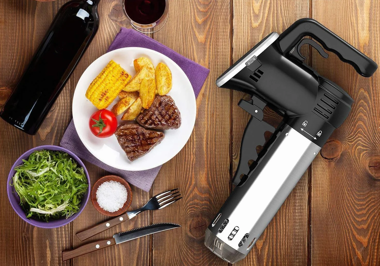 Cuiseur Sous Vide, Wancle Cuisson Sous Vide, 850 W, contrôle précis (+/- 0,1С), silencieux, fonctionnement à une main