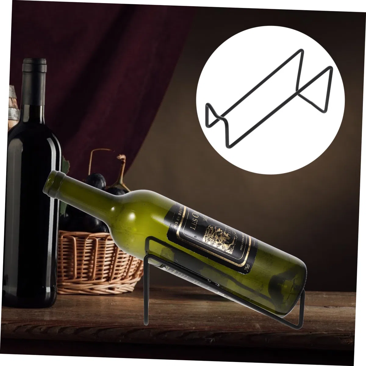 KICHOUSE Casier à Vin Vertical en Métal 2 Pièces Support Bouteilles Vin Autoportant pour Bars et Hôtels Petit Modèle Noir