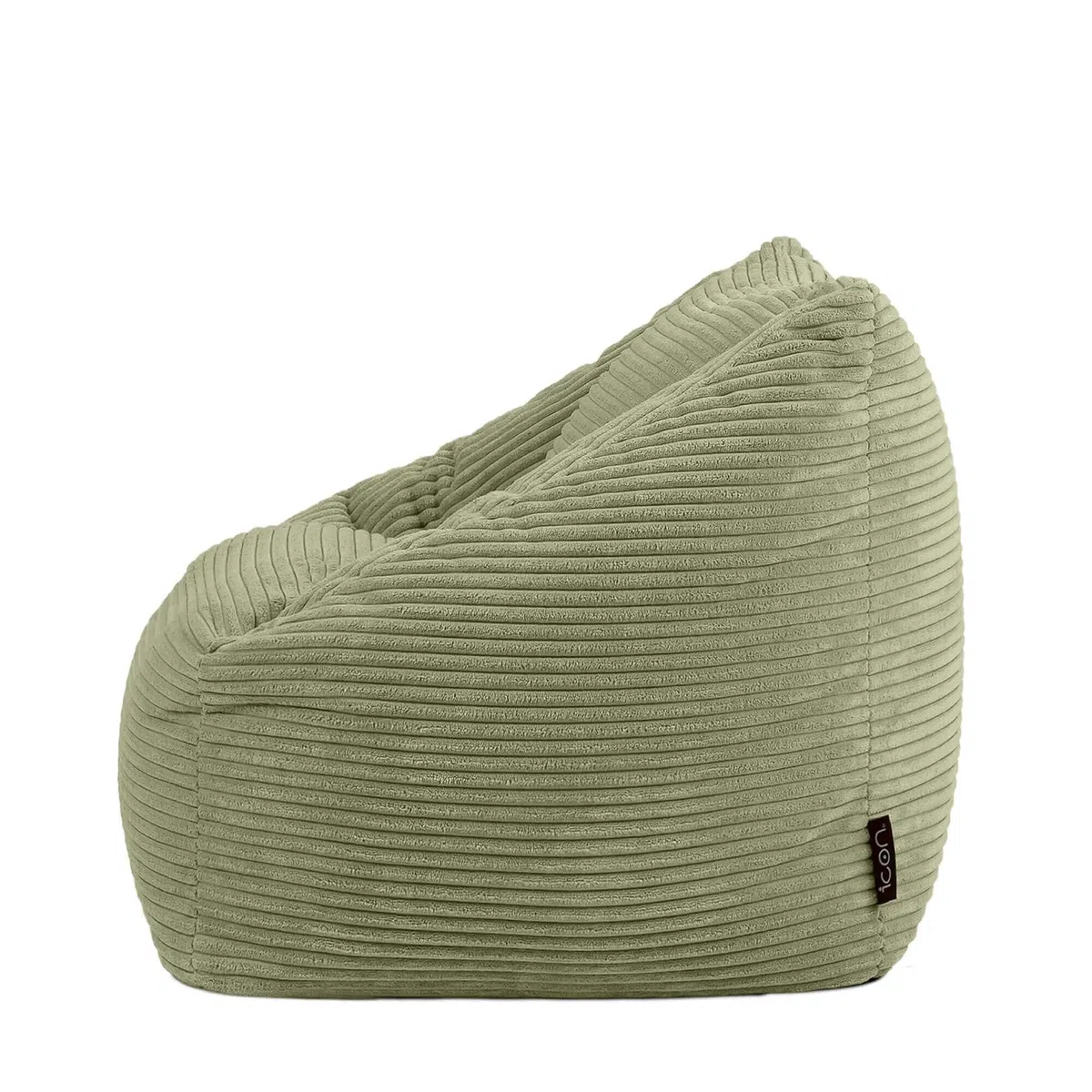 Icon Natalia Pouf Enfant, Velours Côtelé, pour Poire avec Remplissage, Chaise Enfant, Fauteuil Chambre, Meuble Chambre, Meuble Salon, Vert Sauge