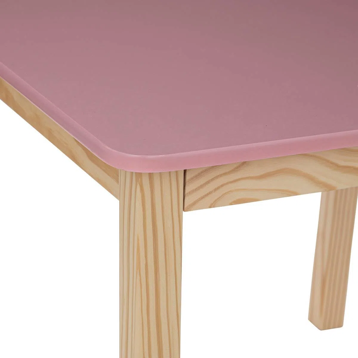 Table carrée pour Enfant en Bois Rose et Naturel H 54.5 cm - Atmosphera