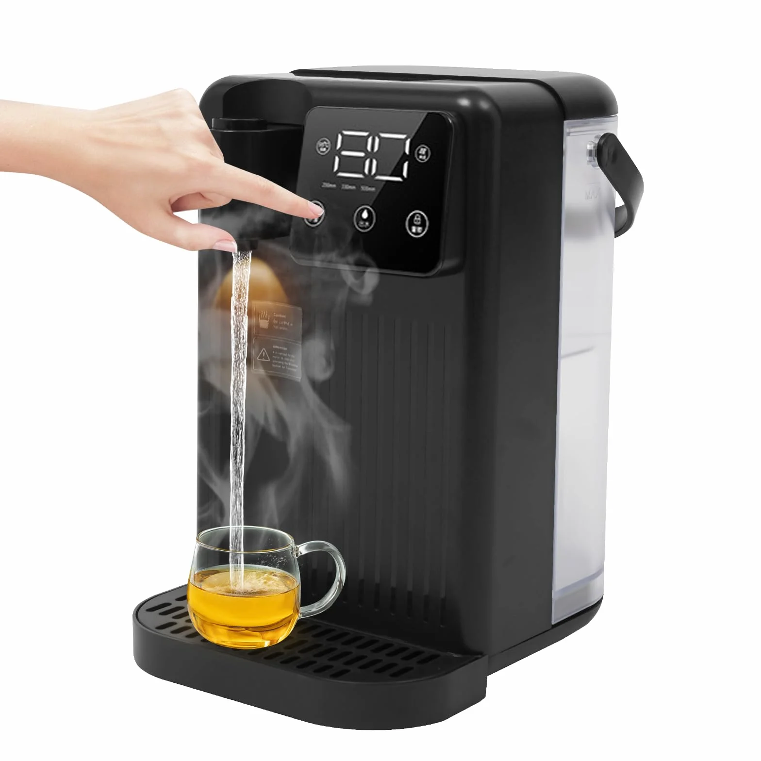 Distributeur eau chaude instantanée, distributeur avec filtre, capacité 3 l, options de température, écran tactile, 3 secondes chauffage, 25-99 ℃ (noir)