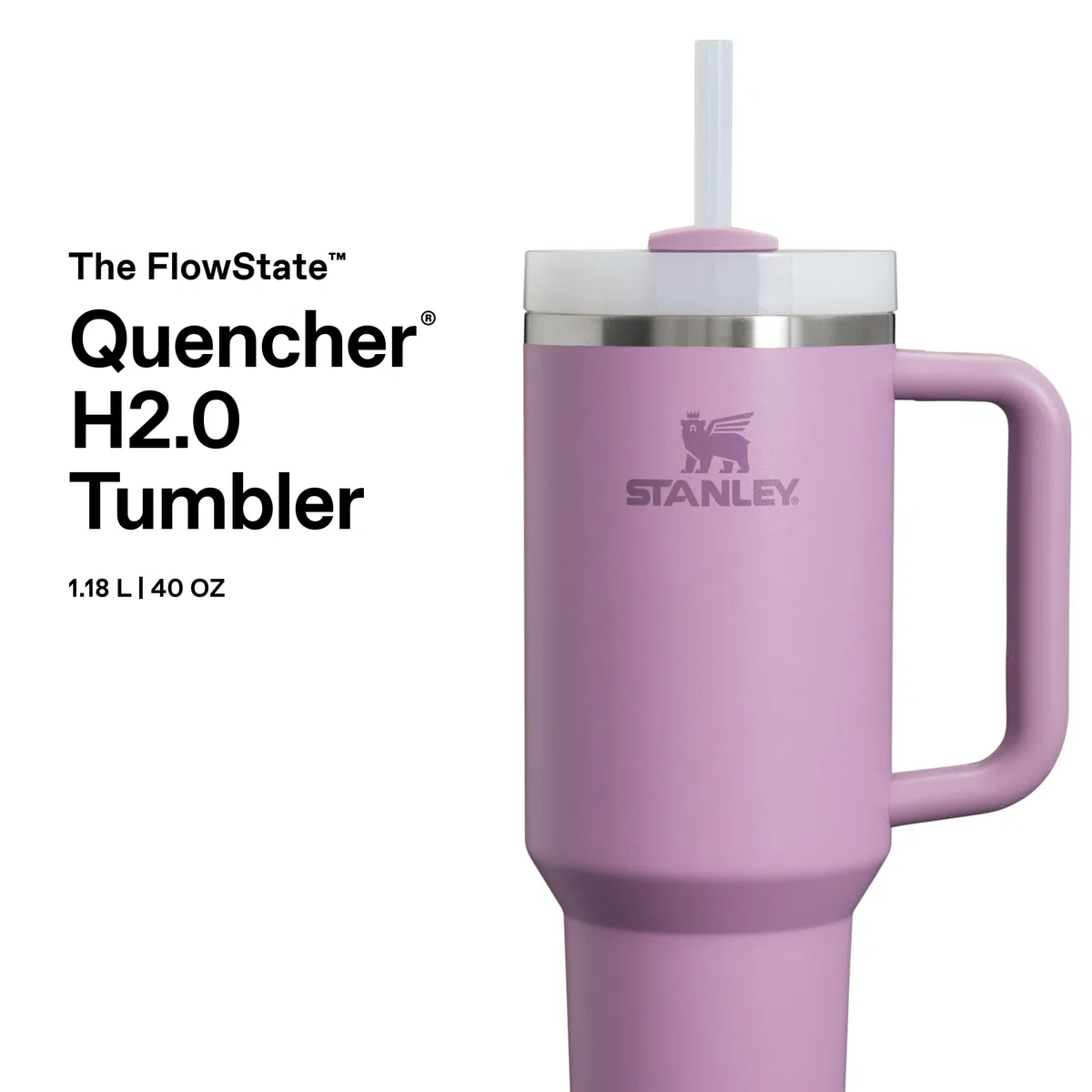 STANLEY Quencher H2.0 FlowState Mug Isotherme avec Paille 1.2L - Froid Pendant 11 Heures - Glacé Pendant 48 Heures - Thermos Lavable au Lave-Vaisselle - Gourde Inox Sans BPA - Lilac