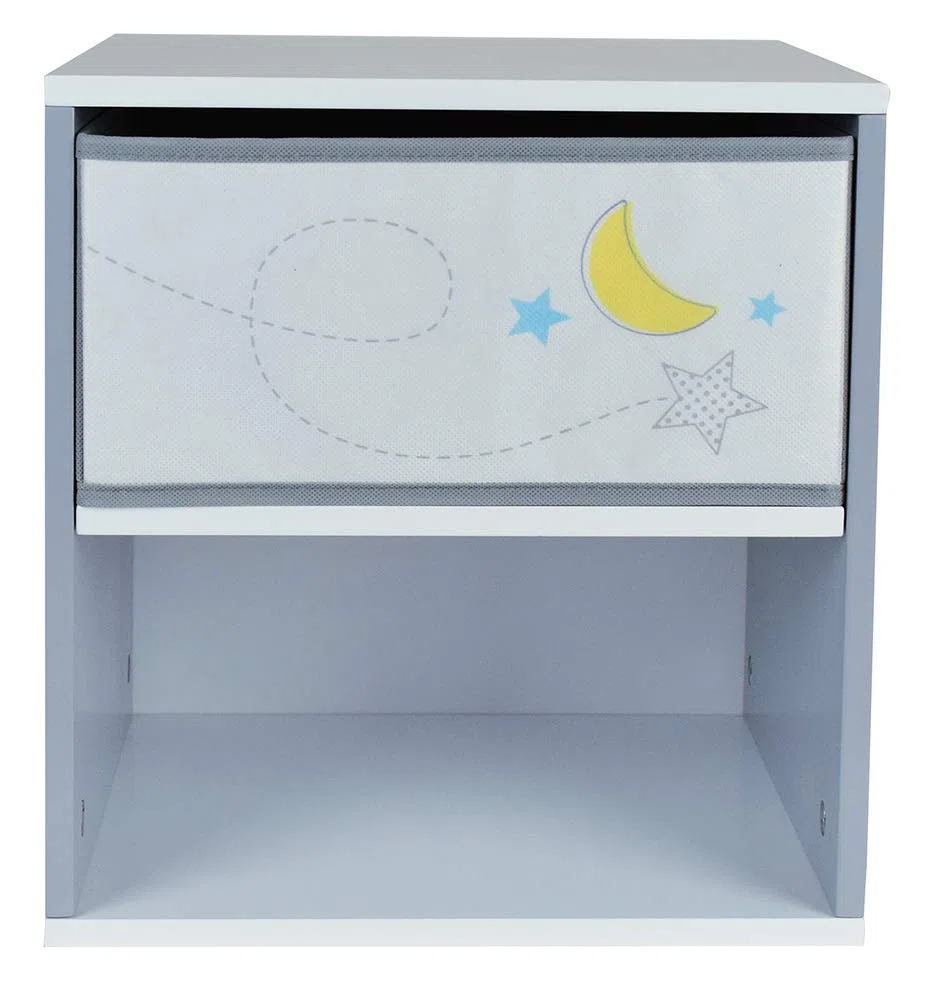 Fun House 713038 Espace Chevet/Table de Nuit avec tiroir H.36 X L. 33 X P. 30 CM pour Enfant, à partir de 2 Ans, Brun