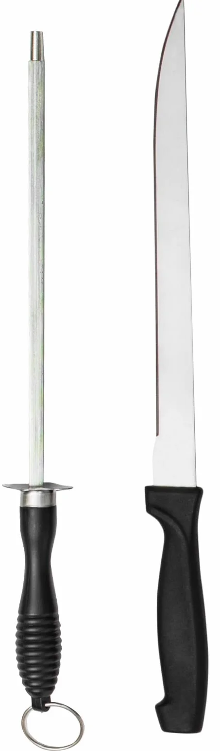 Jamonprive Support à Jambon Professionnel Laqué avec Couteau + Fusil à Aiguiser + Couvre Jambon + Torchon + Tablier + Pinces - Porte-Jambon Idéal pour le Jambon Serrano, Ibérique et le Prosciutto