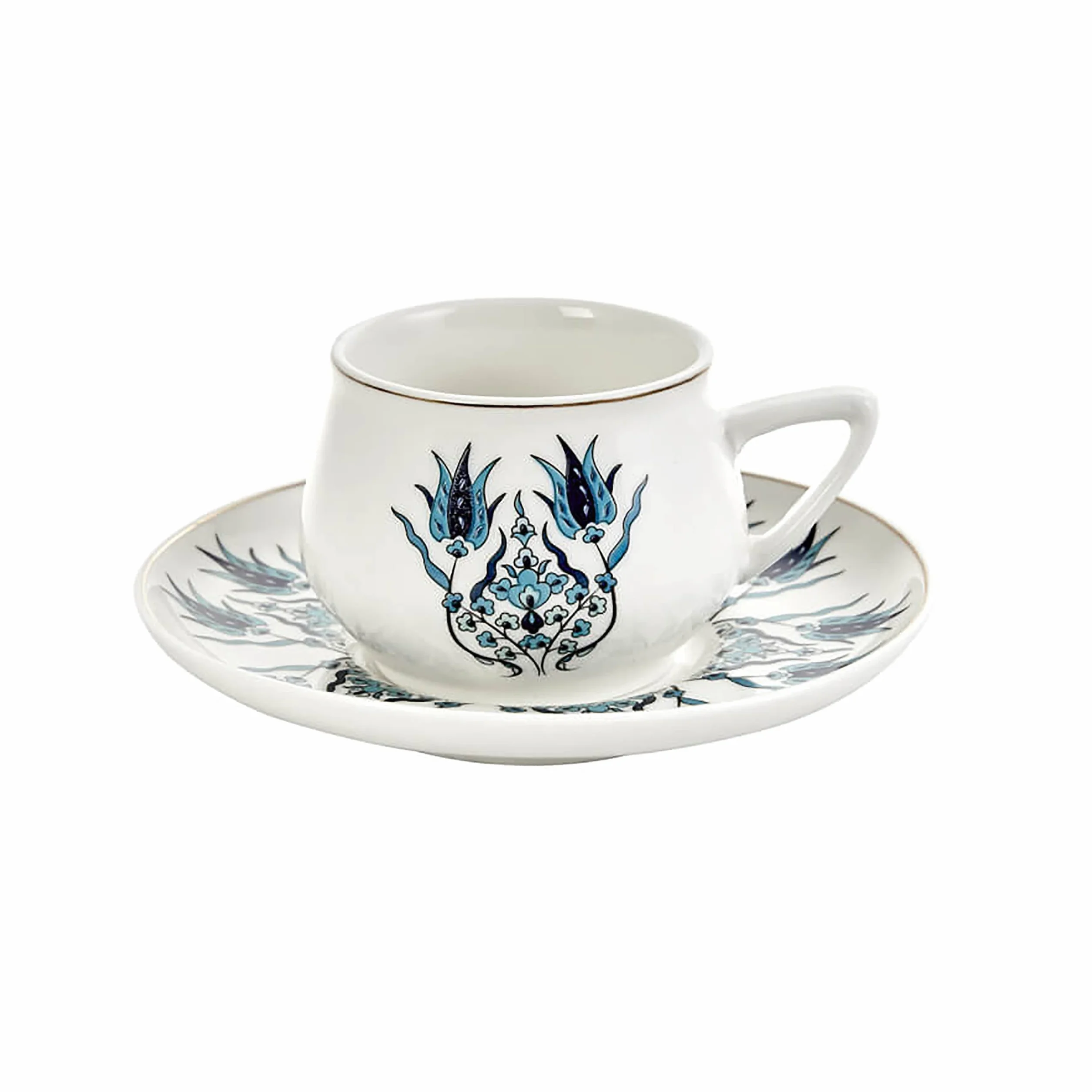 Karaca İznik New Form Ensemble de tasses à café 6 pièces, Service à Café Porcelaine, Tasses à Thé, Expresso, Latte Classique, Türk Kahve Fincanı, Café Turc