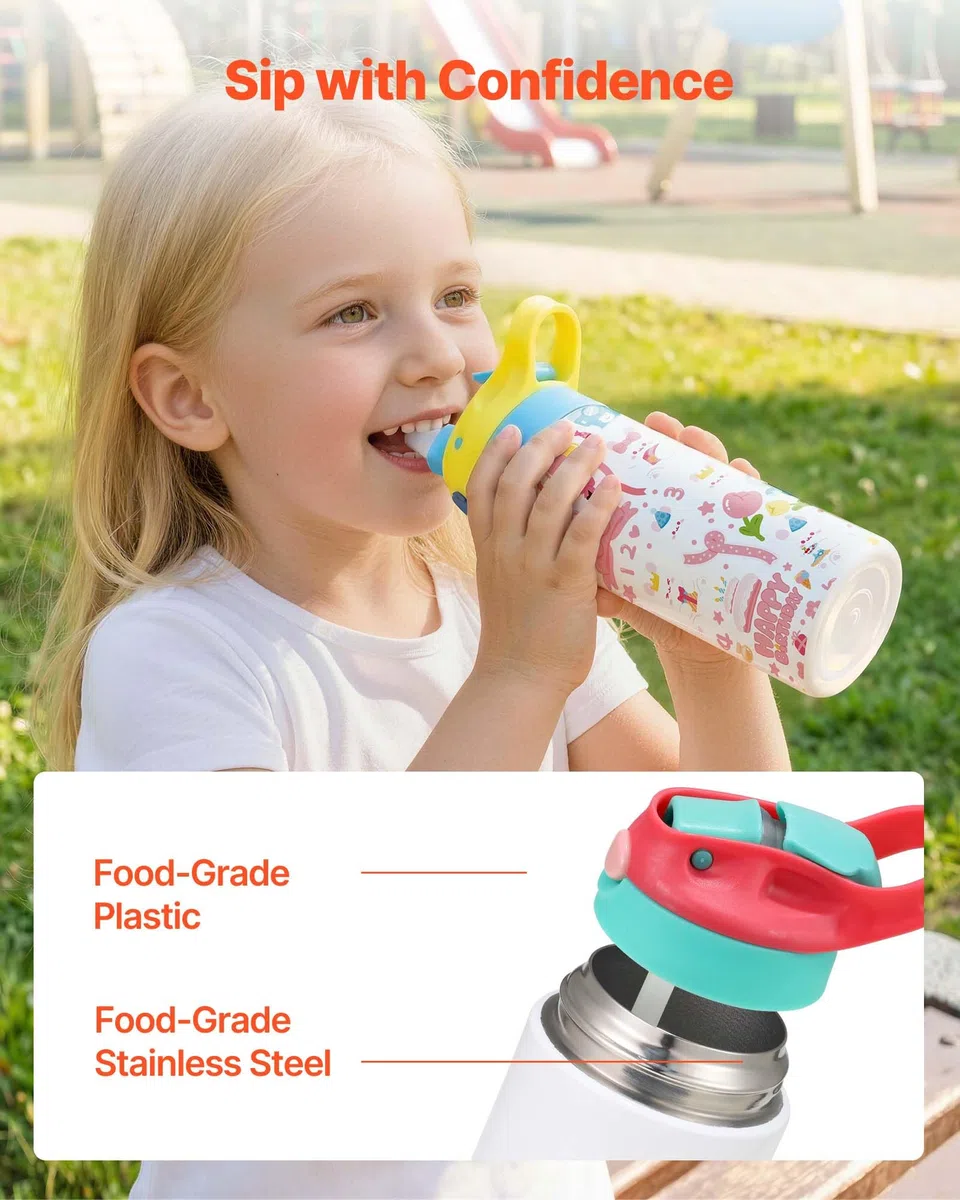 VEVOR Gobelet à Sublimation Vierge 12PCs 355 mL, Gourde Enfant à Personnaliser en Inox de Qualité Alimentaire, pour Personnalisation DIY, Bouteille Sublimable Isotherme à Double Paroi Isolée