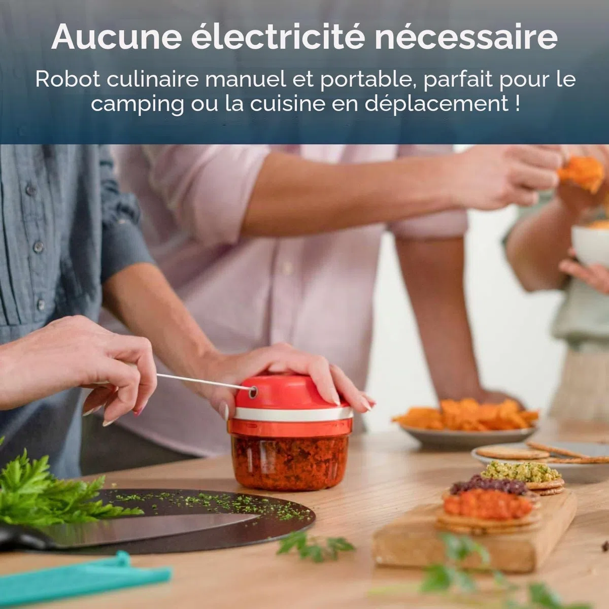 Tupperware SuperSonic Hachoir Mini, capacité de 300 ml, robot de cuisine manuel – ustensile de cuisine pour hacher les herbes, noix, ail, légumes