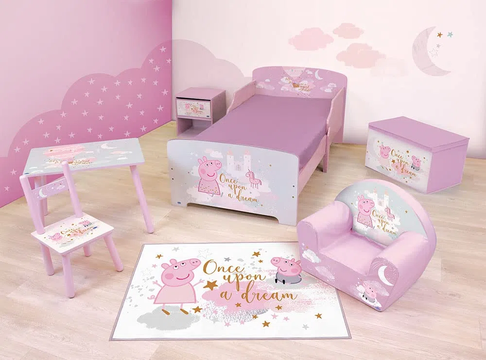 Fun House | Table de Chevet ou de Nuit Peppa Pig avec tiroir | H.36 X L. 33 X P. 30 CM | Mobilier Chambre Enfant | Facile à Monter | Livré avec Notice de Montage | Idée Cadeau Noël Anniversaire