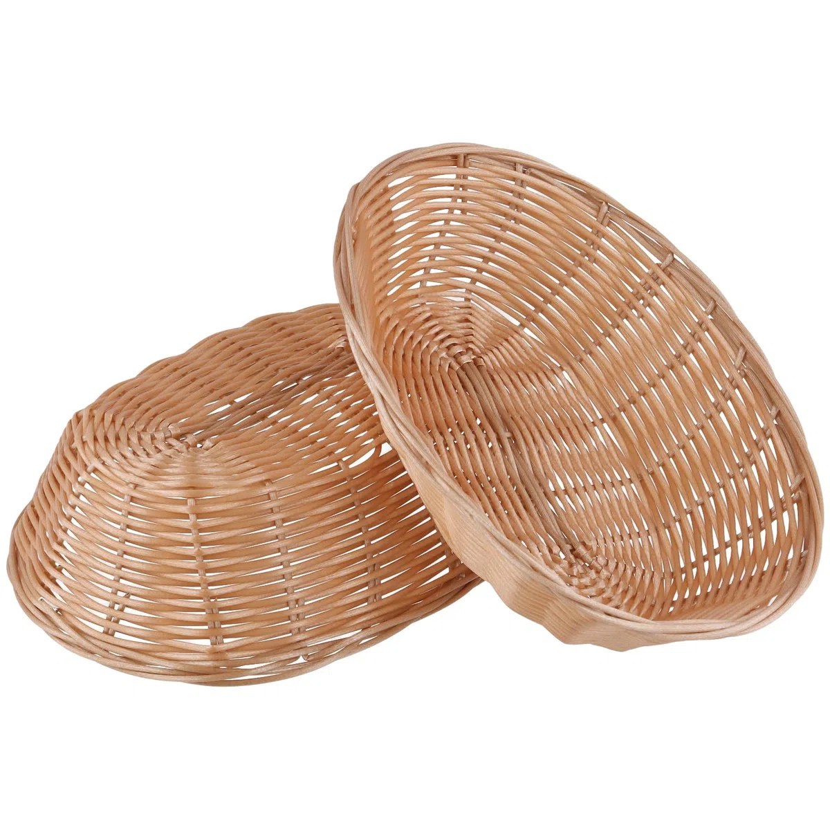 SINJEUN Lot de 15 corbeilles à pain ovales en plastique - 23 x 15 x 6,5 cm - Corbeille à pain ovale - Panier de rangement tressé - Pour cuisine, pain, fruits