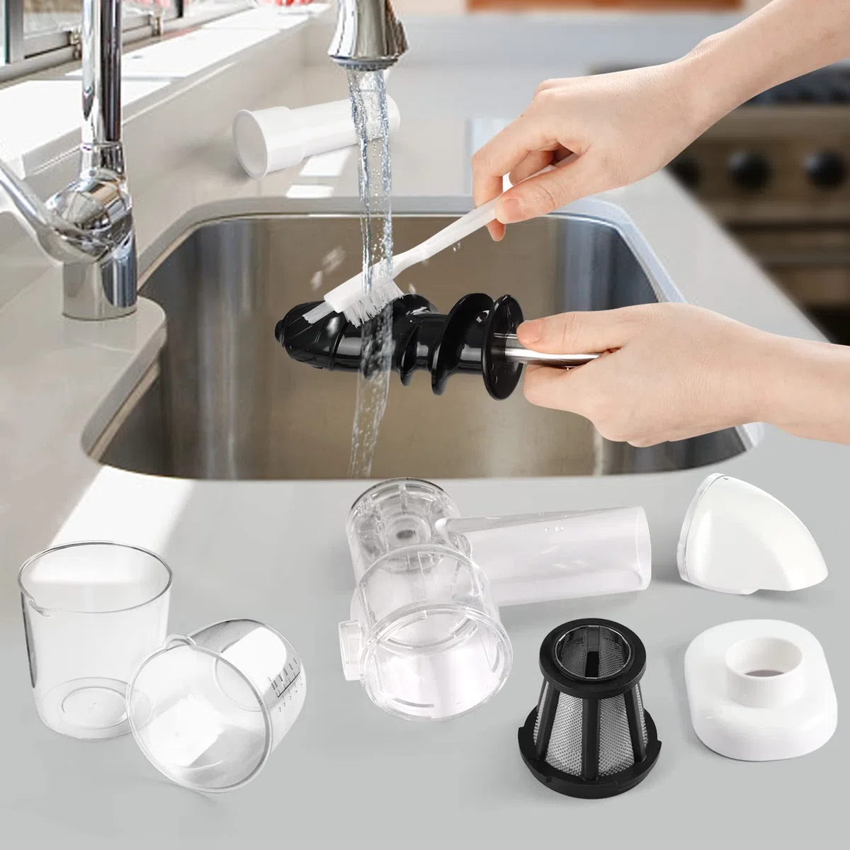Gdrtwwh Presse-agrumes pour tous les mélangeurs KitchenAid - lent, accessoires presse-agrumes, à mâcher (blanc), GD500