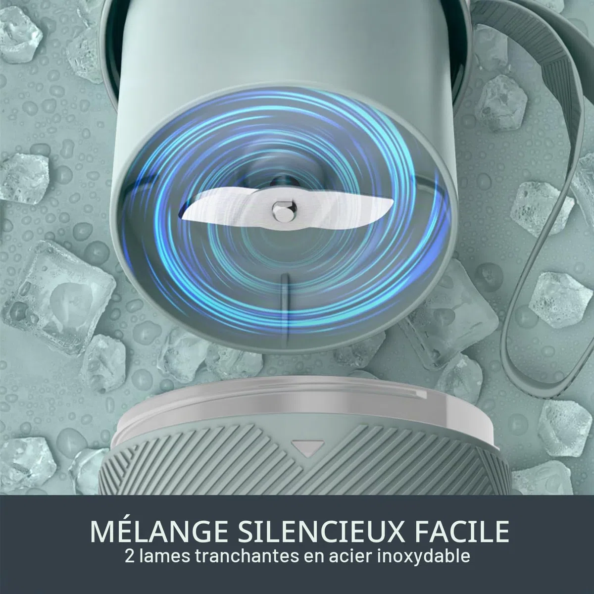 Tefal Lightmix BL1C0430 BL1C0430 BL1C0430 Blender portable, puissant, sans fil, rechargeable, smoothies protéinés, mélanges de crème glacée et fruits congelés, BL1C0430, 300 ml