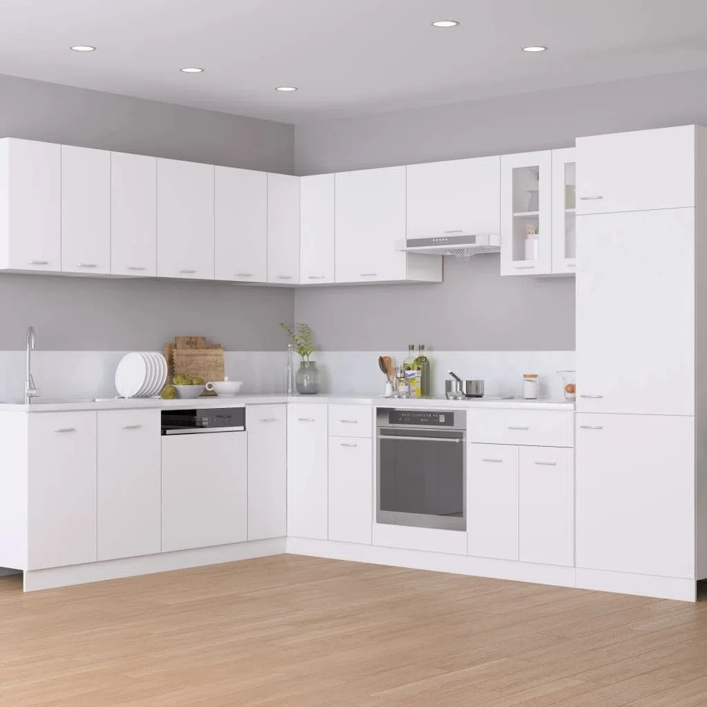 vidaXL Meuble Bas 30x46x81,5 cm, Bois reconstitué, Blanc, Rangement Salle de Bain & Cuisine, Placard sous évier, Fixation Murale
