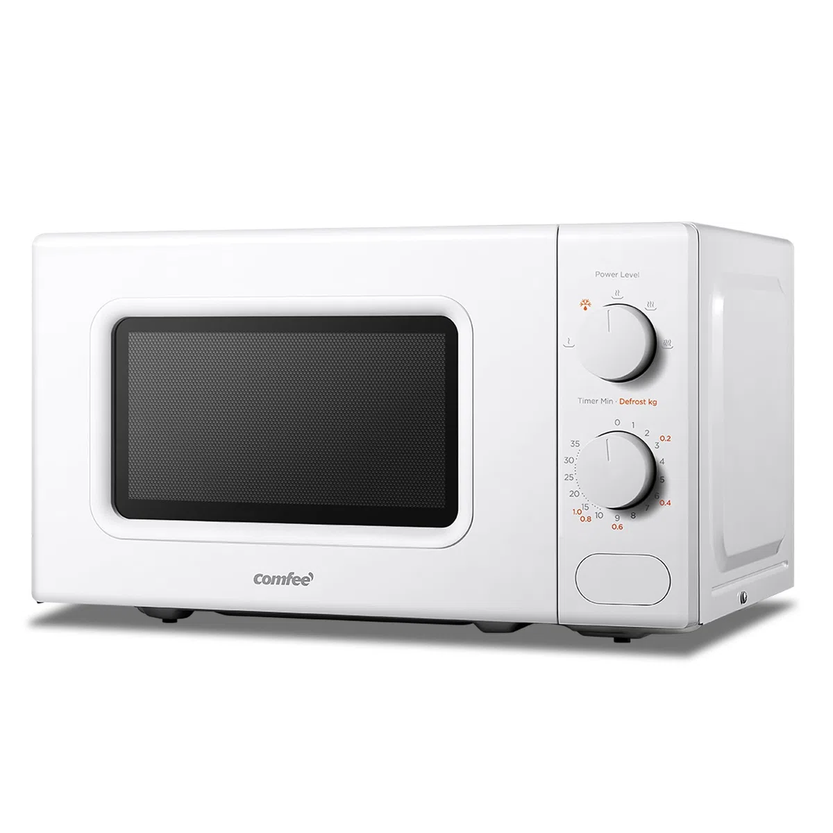 Comfee' CM-M202CC(WH) Four à micro-ondes compact avec la capacité de 20 litres, 700 W avec Commande manuelle, Convenable pour petites cuisines, 5 niveaux de puissance, Dége rapide, Blanc