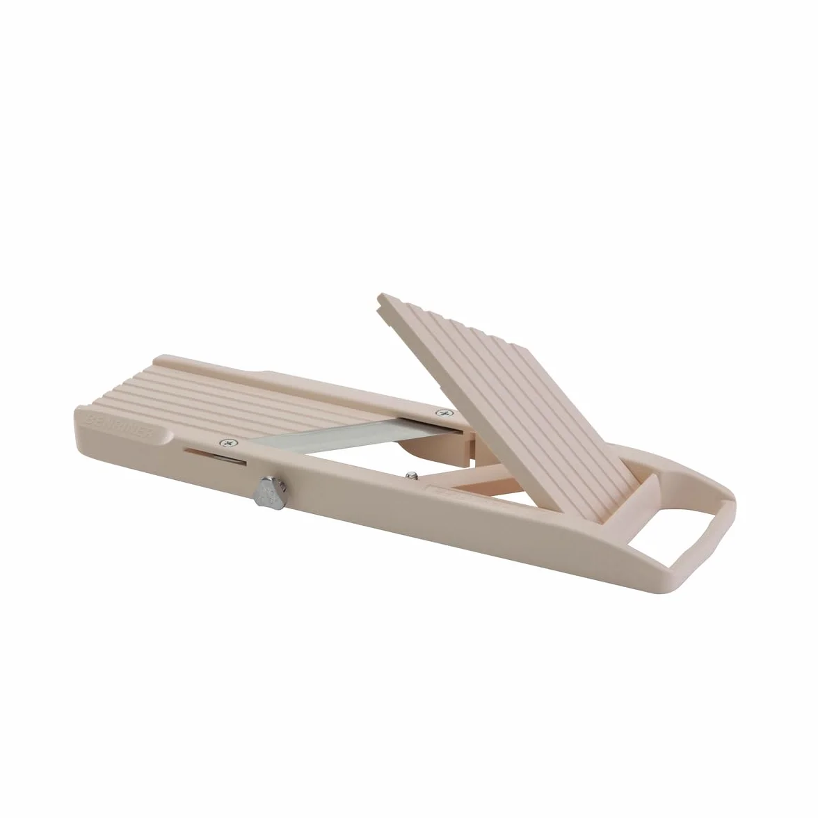 Benriner - Mandoline Japonaise Standard 65 mm - ABS + INOX - Tranche Fruits et Légumes et Réalise Frites et Juliennes - 3 Lames Interchangeables - Épaisseur Réglable