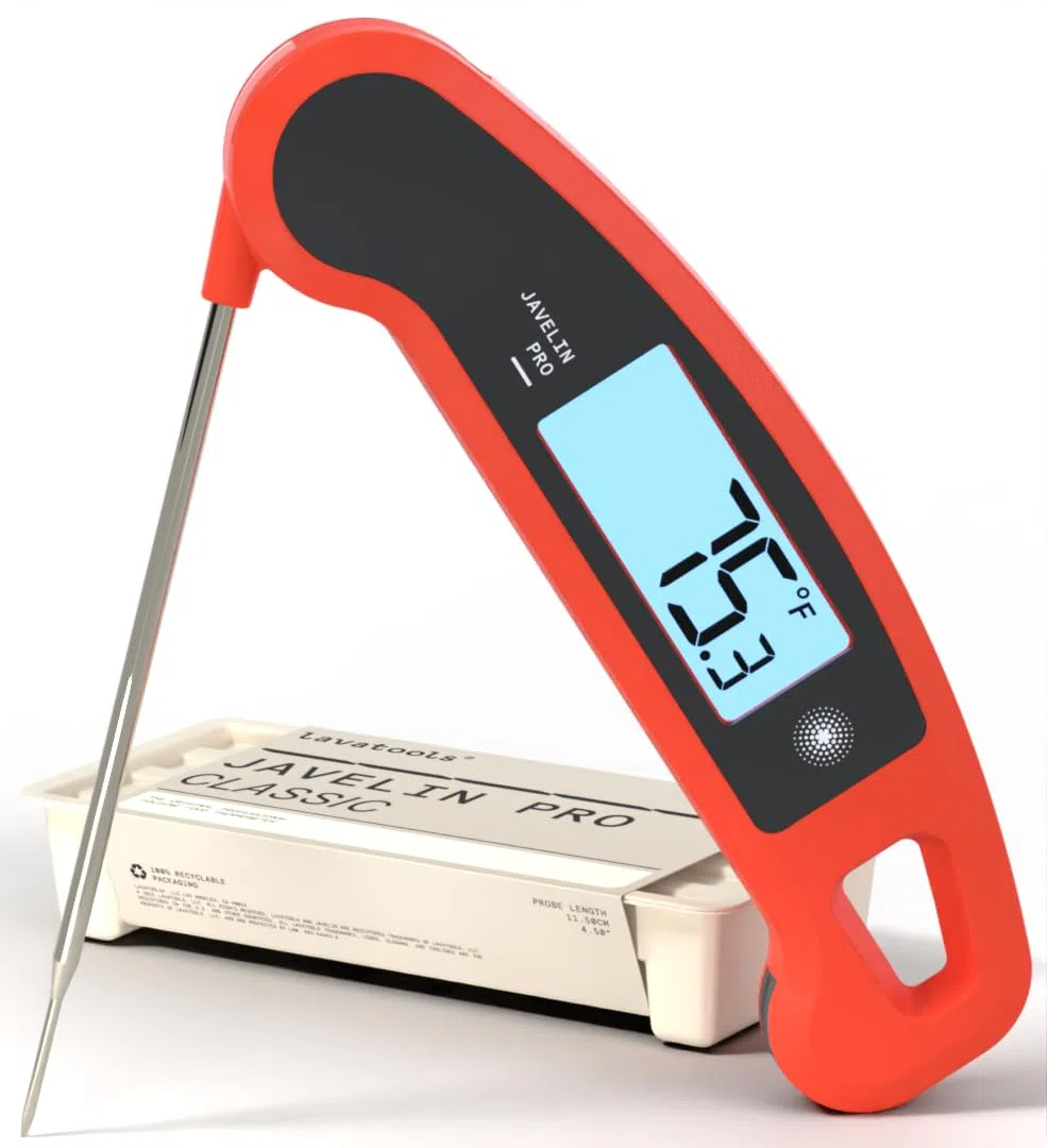 Lavatools Javelin Pro Duo Thermomètre à viande professionnel rétroéclairé ambidextre à lecture instantanée pour cuisine, barbecue, fumoir, bonbons, brassage maison, café et friture