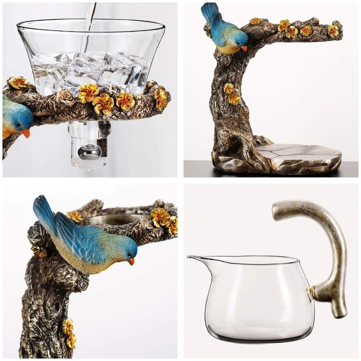 Théière en verre avec bol rotatif semi-automatique avec infuseur et théière Kungfu (théière)
