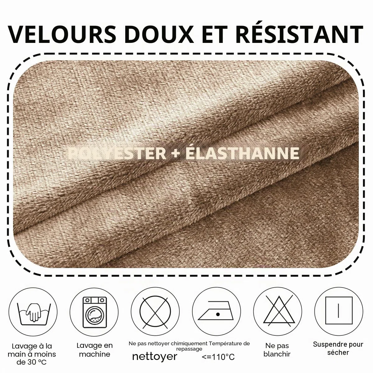 Alishomtll Lot de 4 housses de chaise extensibles en velours universel avec accoudoirs - Détachables et lavables - Pour chaises de salle à manger, cuisine, banquet, mariage et fête (Camel, lot de 4