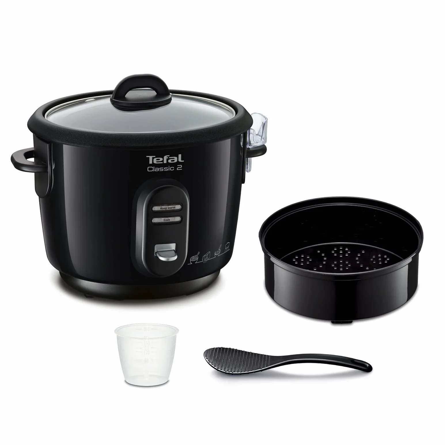 Tefal Classic 2 Cuiseur à riz automatique, Capacité 3 L, 900 g de riz, Cuiseur vapeur, Cuve antiadhésive, Maintien au chaud, Cuisson sans surveillance RK102811