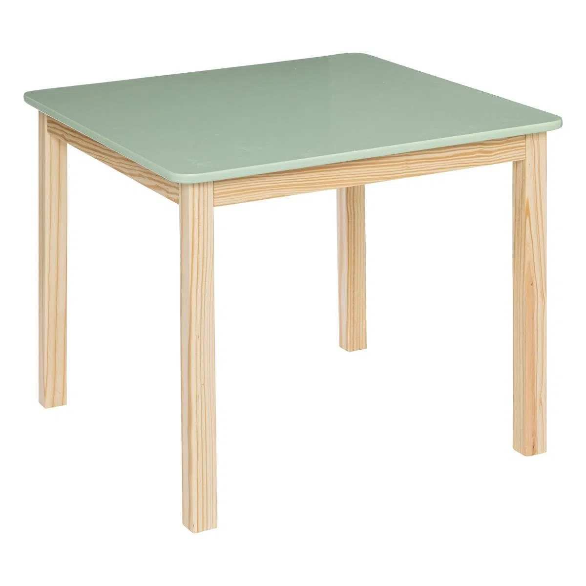 Table carrée pour Enfant en Bois Vert et Naturel H 54.5 cm - Atmosphera