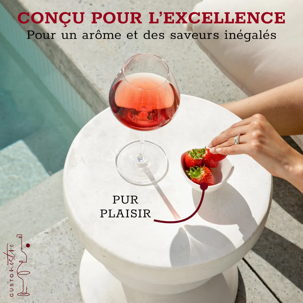 Gusto Nostro Ensemble de 6 Verres à Vin – Verre à Vin en Cristal de Grande Contenance – Lavables au Lave-Vaisselle, Élégants et Fins pour les Mariages et les Fêtes