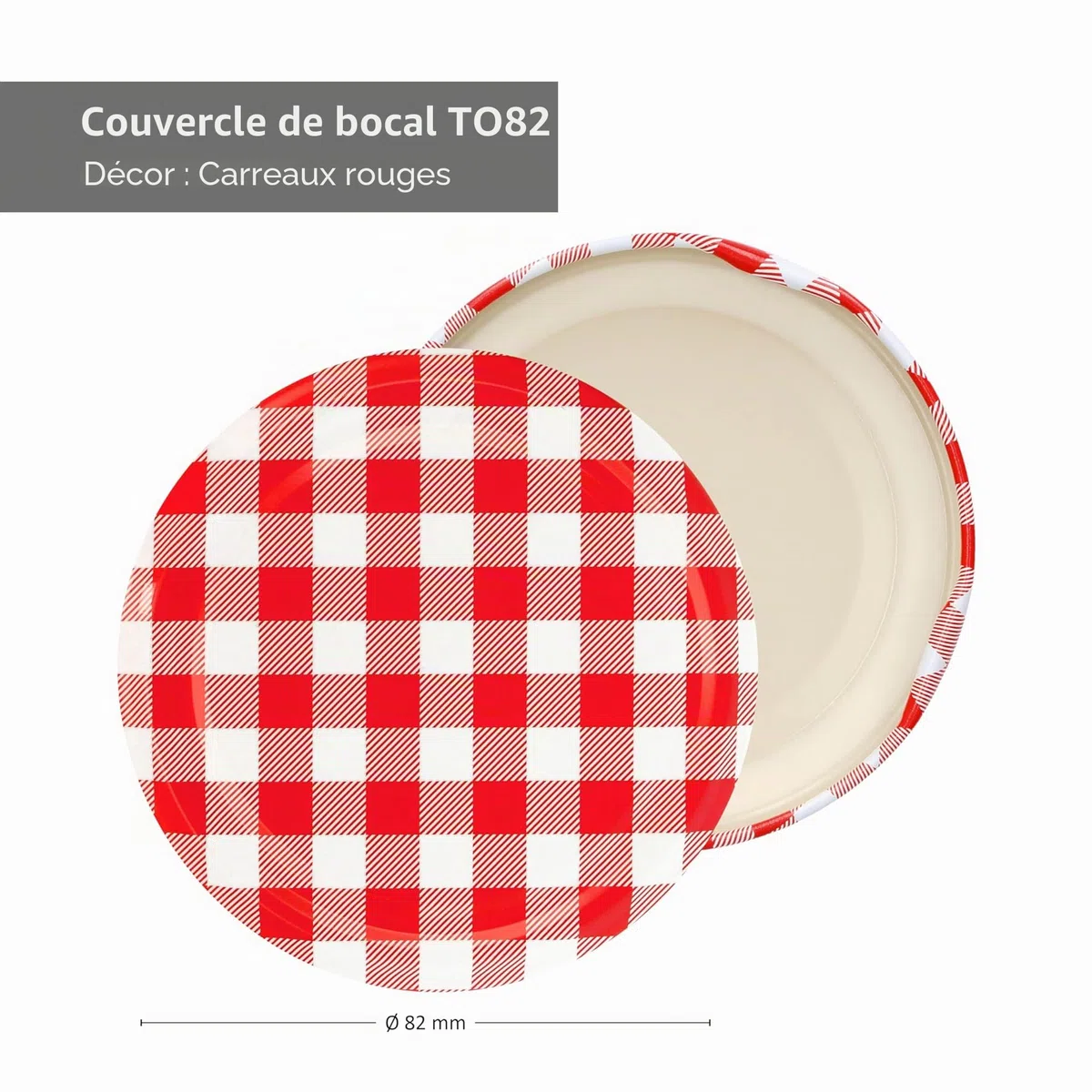 MamboCat Lot de 100 bocaux en verre avec couvercle TO 82 à carreaux Rouge 230 ml Livre de recettes de Diamant-Zucker (français non garanti)