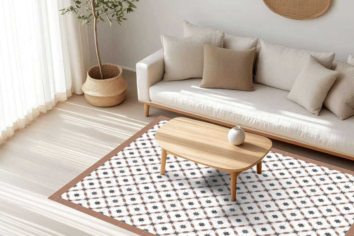DobleUve Estudio Tapis Vinyle Loft | Marron | 65x140 | Tapis Cuisine PVC | Tapis de Salle à Manger Imperméable | Tapis Salon | Tapis Antidérapant Antifongique en PVC pour Enfants
