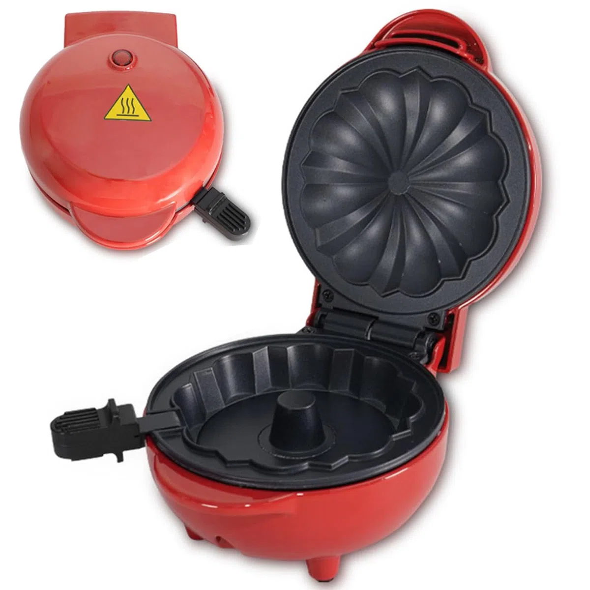 Machine à gâteaux, Machine à gâteaux, Machine à Beignets avec revêtement antiadhésif et Lampe de Travail de sécurité, Machine à gâteaux avec Chauffage Double Face pour Petit-déjeuner, collations