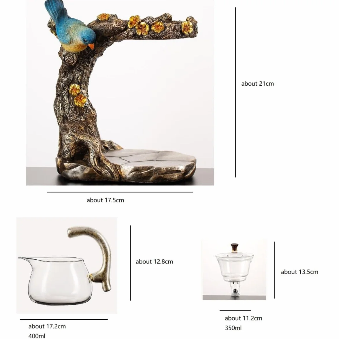 Théière en verre avec bol rotatif semi-automatique avec infuseur et théière Kungfu (théière)