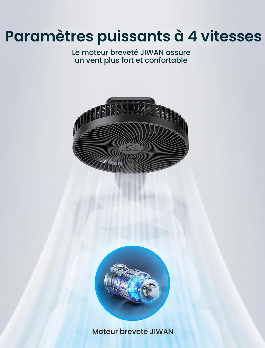 Ventilateur mural oscillant silencieux de 21,6 cm avec télécommande et minuterie, 4 vitesses réglables pour petites salles de bains, rafraîchissement des chambres intérieures pour camping-car