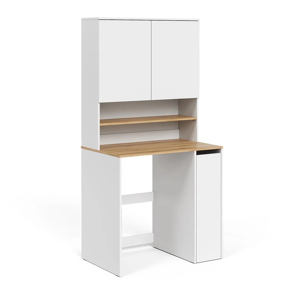 Vicco Armoire Machine à Laver Viktor, Blanc/Artisan, 93.6x88.2cm | 2 pièces avec étagère, convient pour le rangement de lessive et de serviettes
