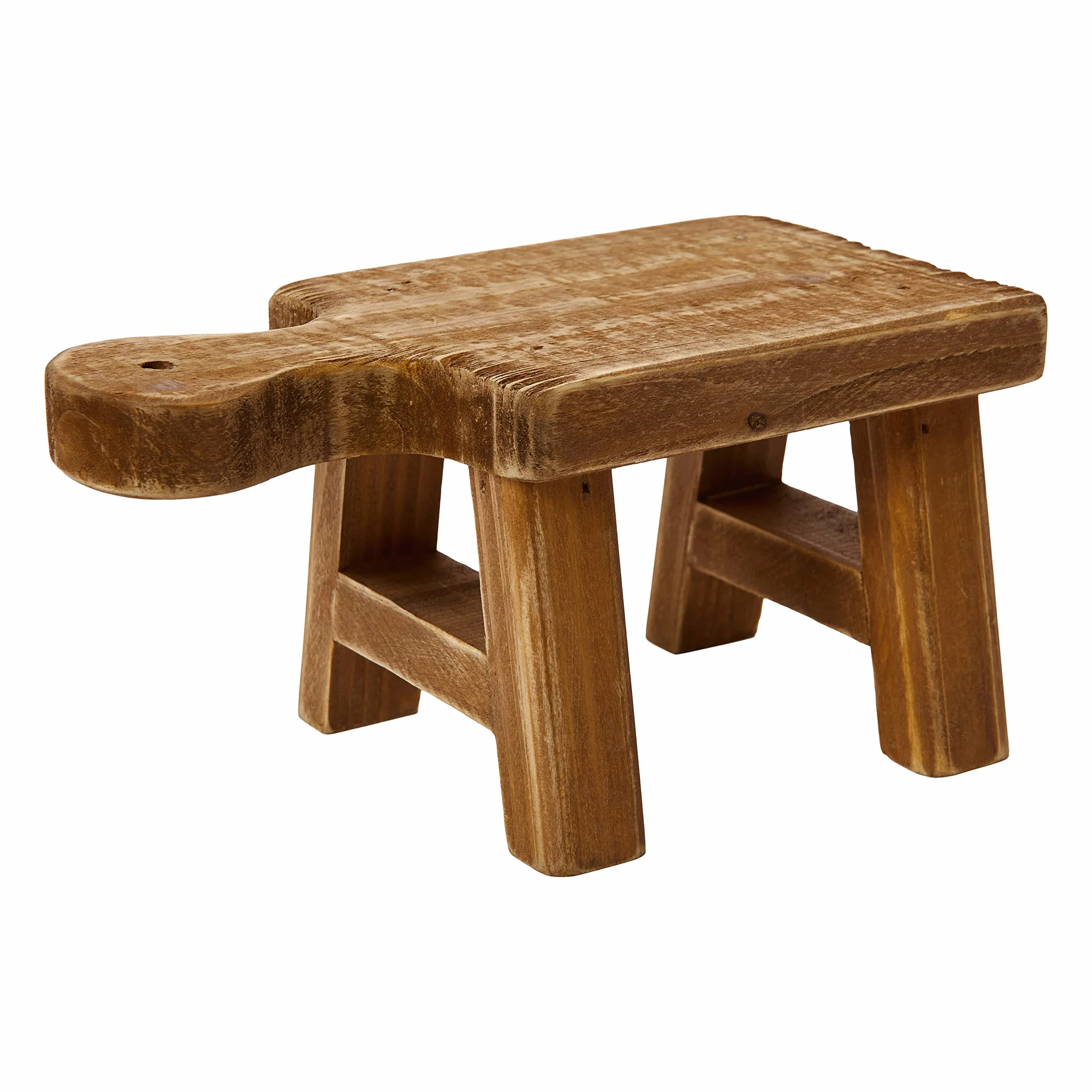 Creative Co-OP DA6897 Socle en Bois avec poignée, Naturel, carré