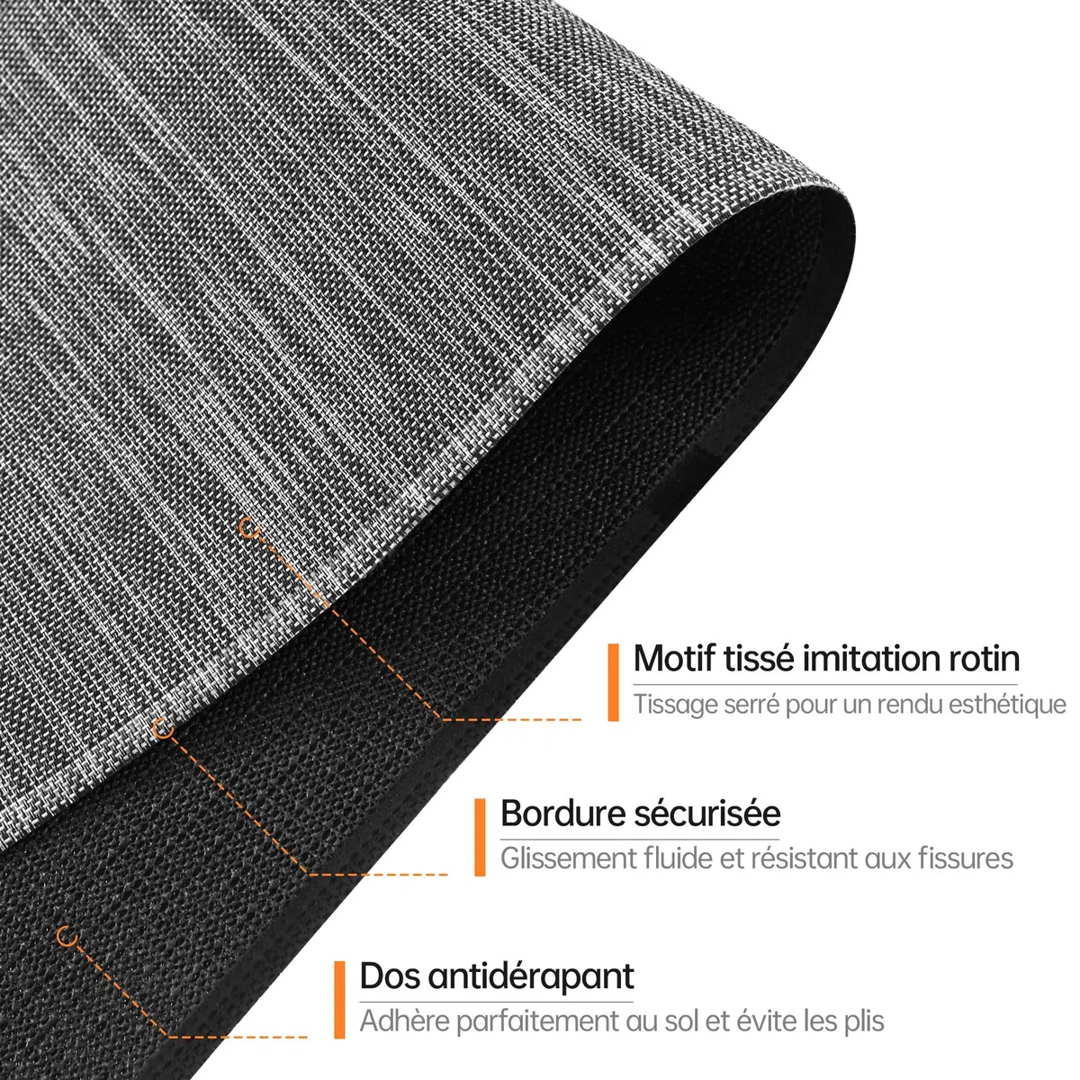 Tapis Chaise de Bureau, 91x122cm Grand Tapis Protection pour Sols Durs en PVC Antidérapant Renforcé, pour Bureau à Domicile ou Professionnel - Gris Foncé