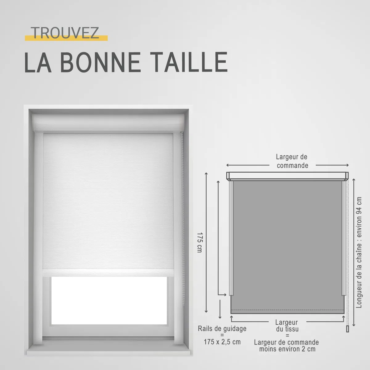 Sol Royal Store Cassette K24 Store occultant Isolant - 70x175cm - Blanc - avec Cadre Complet - Montage sans perçage