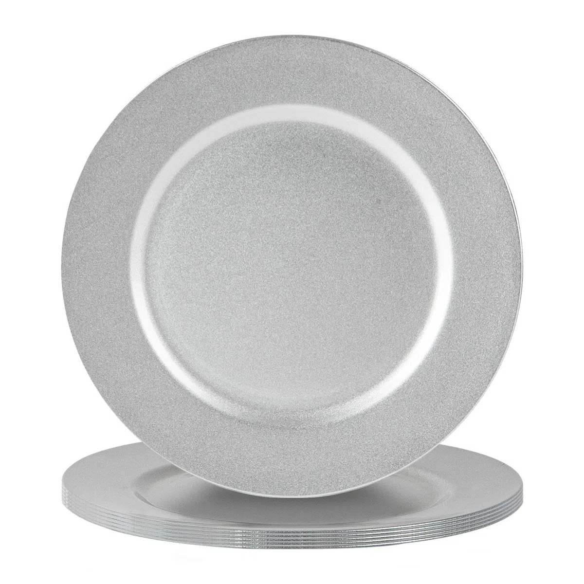 Argon Tableware 6 pièce métallique Chargeur microplaques - Fini métallique - 33cm - Argent