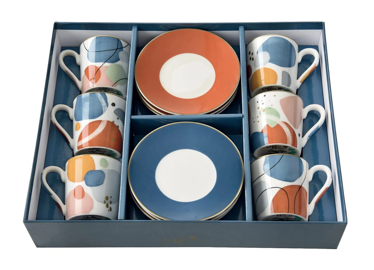 COFFRET 6 TASSES A CAFE 10CL EN PORCELAINE SHAPES