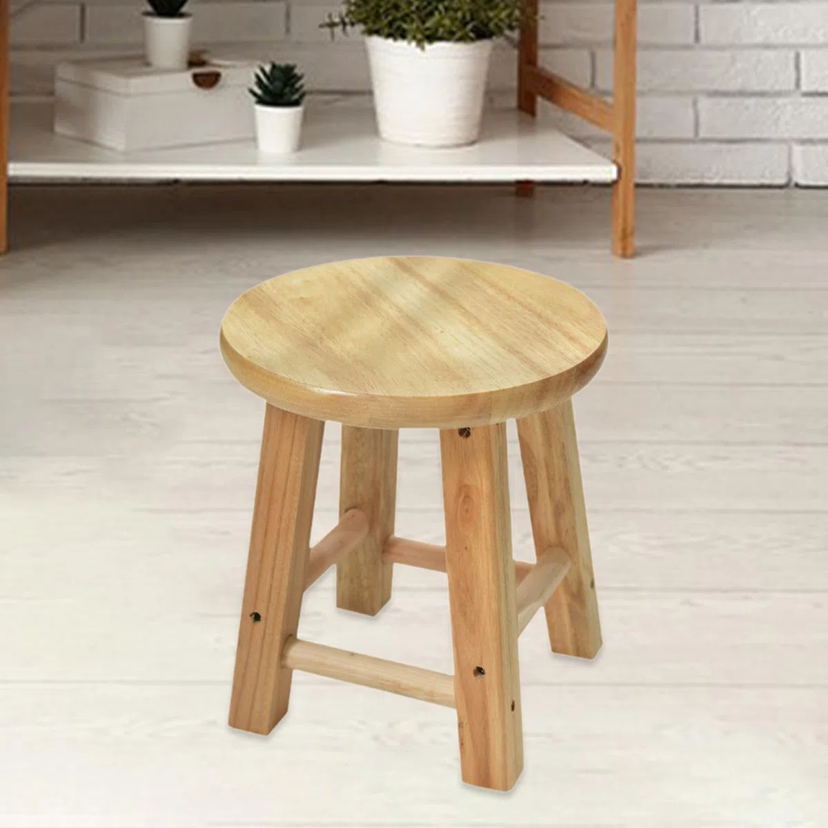 Sharplace Tabouret en Bois Petit Repose-Pieds décoratif Plante Tabouret escabeau Tabouret Rond en Bois pour Salle de Jeux Maison Chambre Porte, Style A, Hauteur 30cm