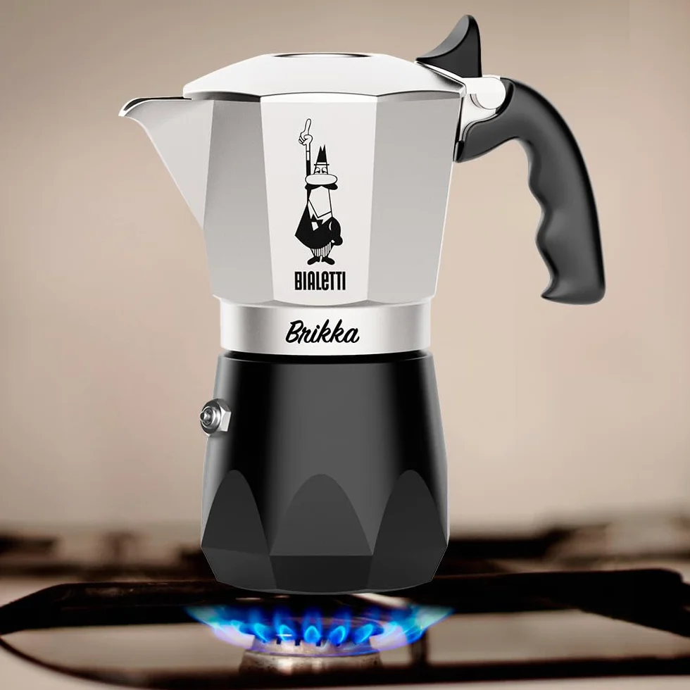 Bialetti New Brikka, Moka Pot, la seule cafetière capable de faire un expresso crémeux, 4 tasses, aluminium