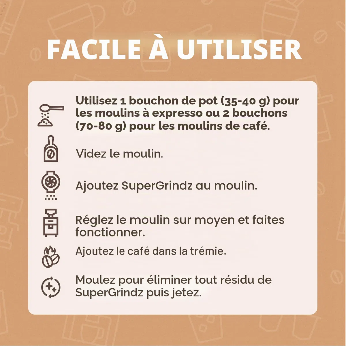 Urnex SuperGrindz Tablettes de nettoyage pour broyeur, 330 g