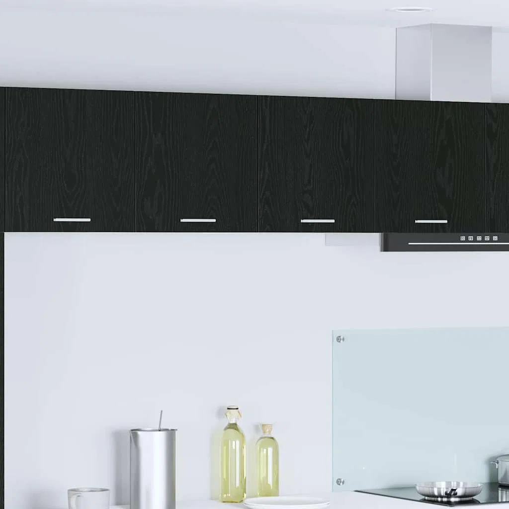 vidaXL Armoire Suspendue Chêne Noir 80 x 31 x 40 cm Bois d'ingénierie, Armoire de Cuisine Moderne, Design rectangulaire, Grand Espace de Rangement, matériaux résistants, Style Contemporain