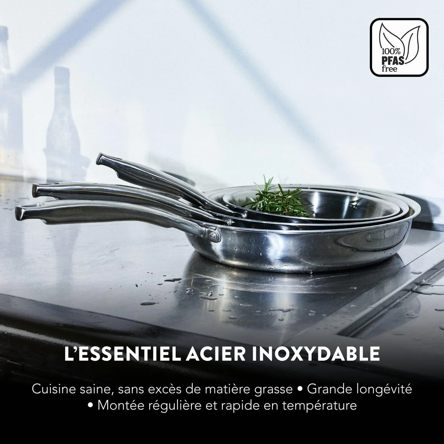 Baumalu, Combiné Vapeur 3 Corps Inox 20 cm Argenté - Ustensile de Cuisine en Acier Inoxydable, Compatible Tous Feux, Couvercle en Verre, Équipement Bakélite, Haute Qualité