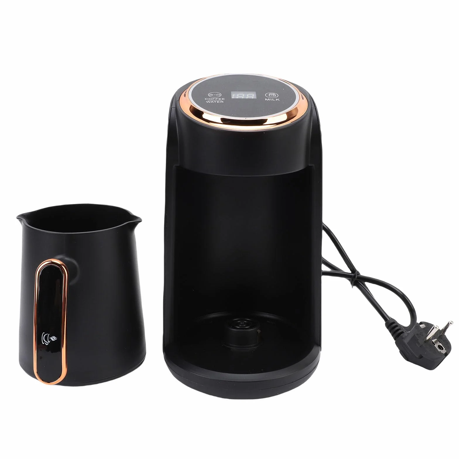 SIXRUN Cafetière Turque Électrique 600W, Machine à Café en Acier Inoxydable 300ml, Anti-débordement, Chauffage Rapide, pour Bureau et Maison