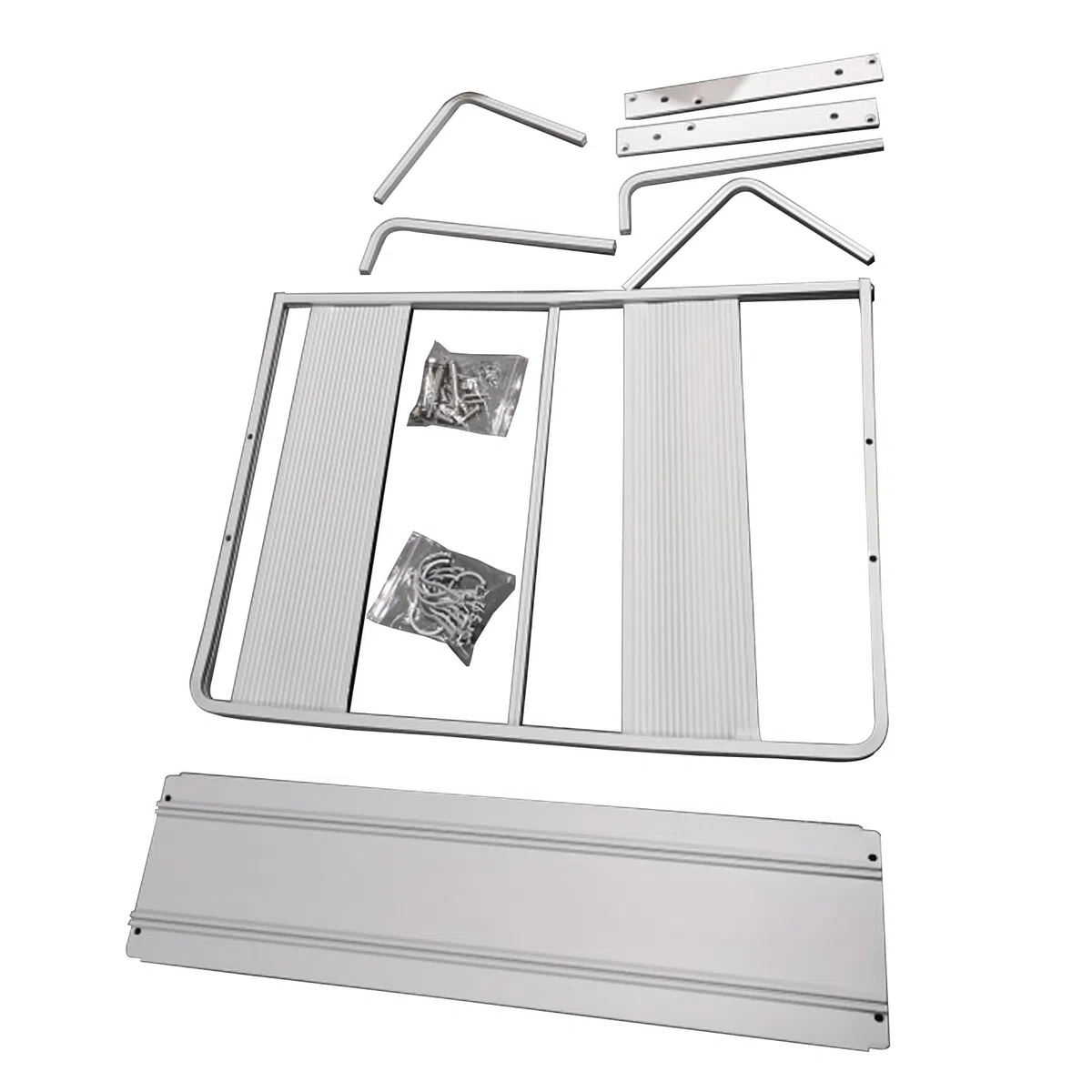 Support de Four à Ondes à Double Couche en Aluminium, Multi-Crochets pour Suspendre L'étagère de Rangement de Cuisine, Organisateur 55x38.5x25cm