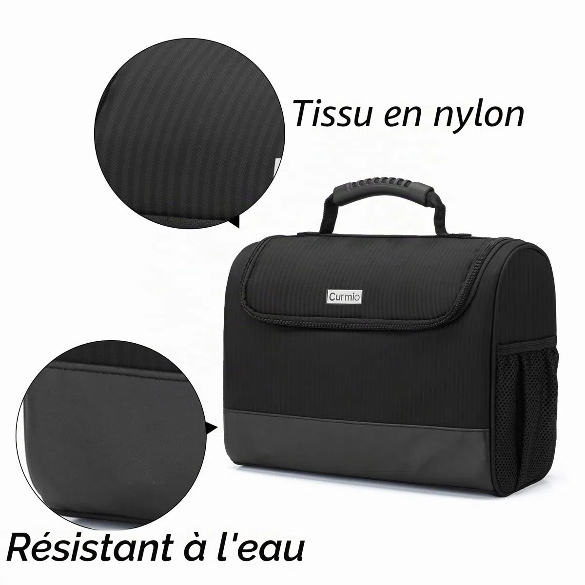 Curmio Sac de kit de barman, sac de transport de voyage portable pour ensemble d'outils de bar, parfait pour la fête de patio extérieur intérieur, noir (SAC UNIQUEMENT)