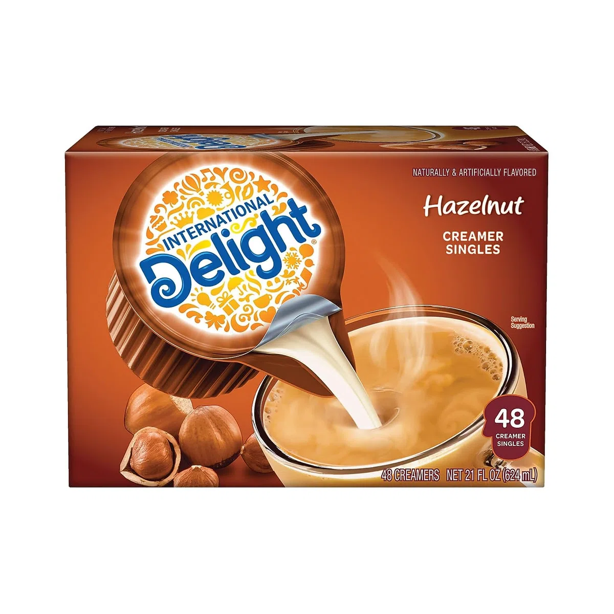 Hazelnut Non-Dairy Creamer Cups, International Delight, 48 Single Serve Coffee Creamer Cups