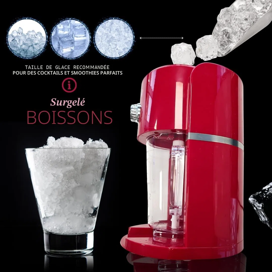 Hachoir à glace électrique Frozen Drinks, lame en acier inoxydable, capacité 1,1 l, granités, cocktails, boissons froides, combinés, yaourt glacé, 30 W