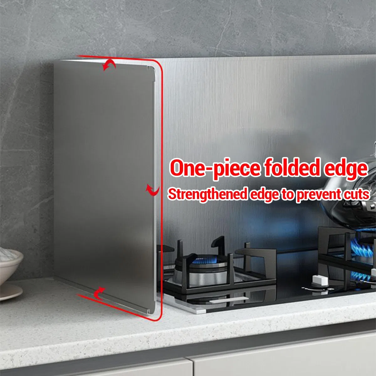Plaque Anti Projection Cuisine pour Cuisson,Protection Anti-éClaboussures Pliable,CréDence De Cuisine INOX Brossé,Facile à Nettoyer,Aux Cuisines,Salles Manger