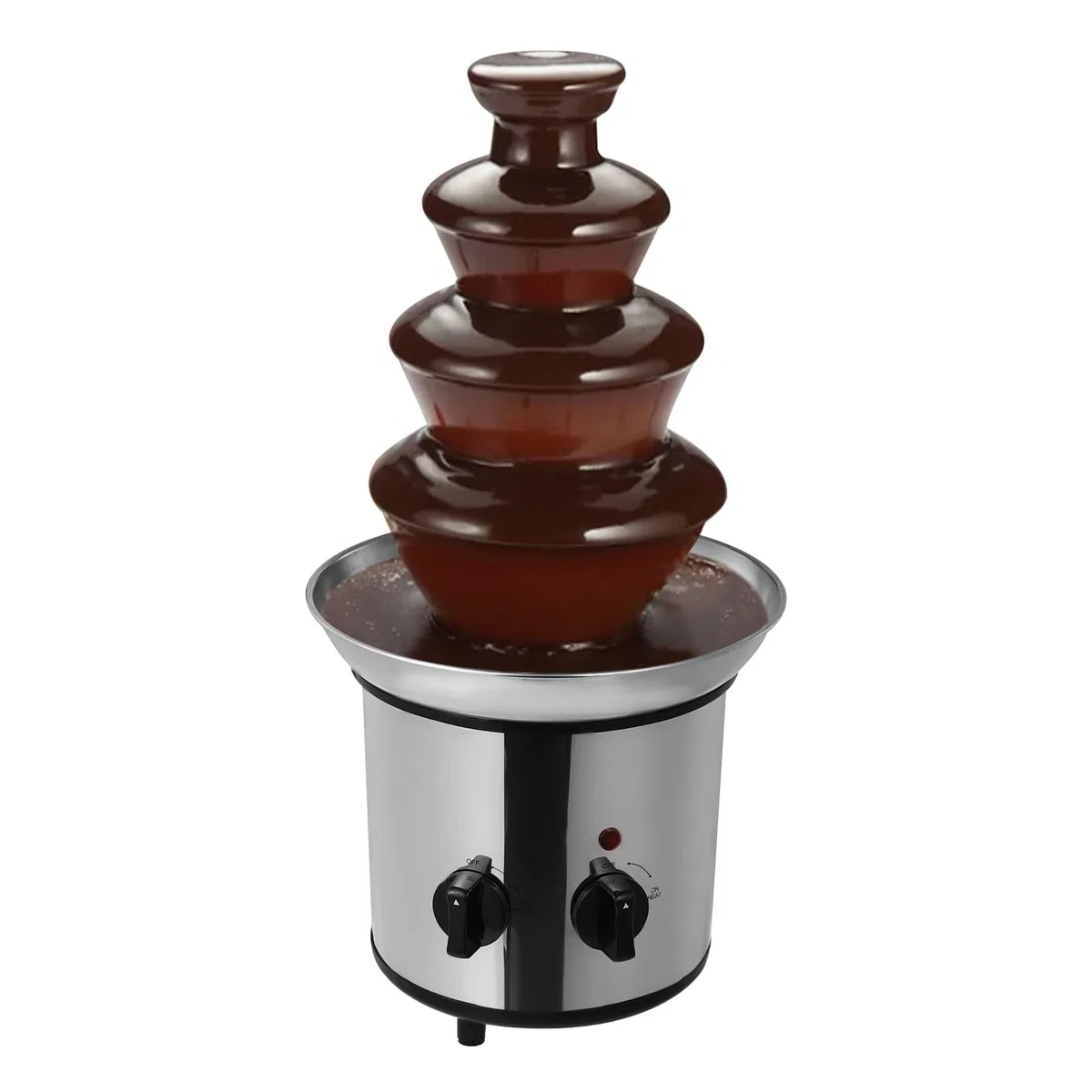 Fontaine à Chocolat 4 Niveaux 170 W en Acier Inoxydable, Machine de Fontaine pour Chocolat Fondant Chaud, Capacité 1,8L, Pour Réunions de Famille, Anniversaires, Mariages